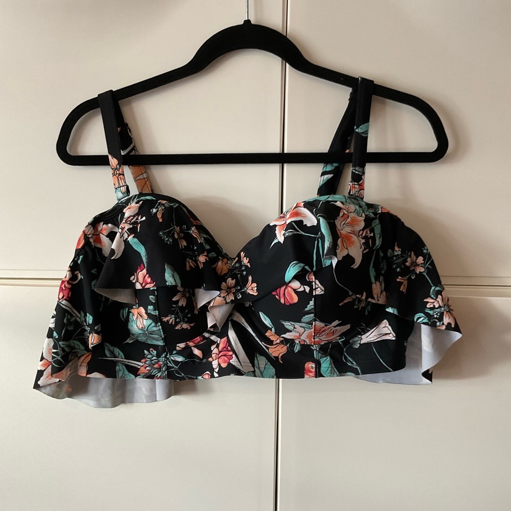 Floral Black Women's bikini top